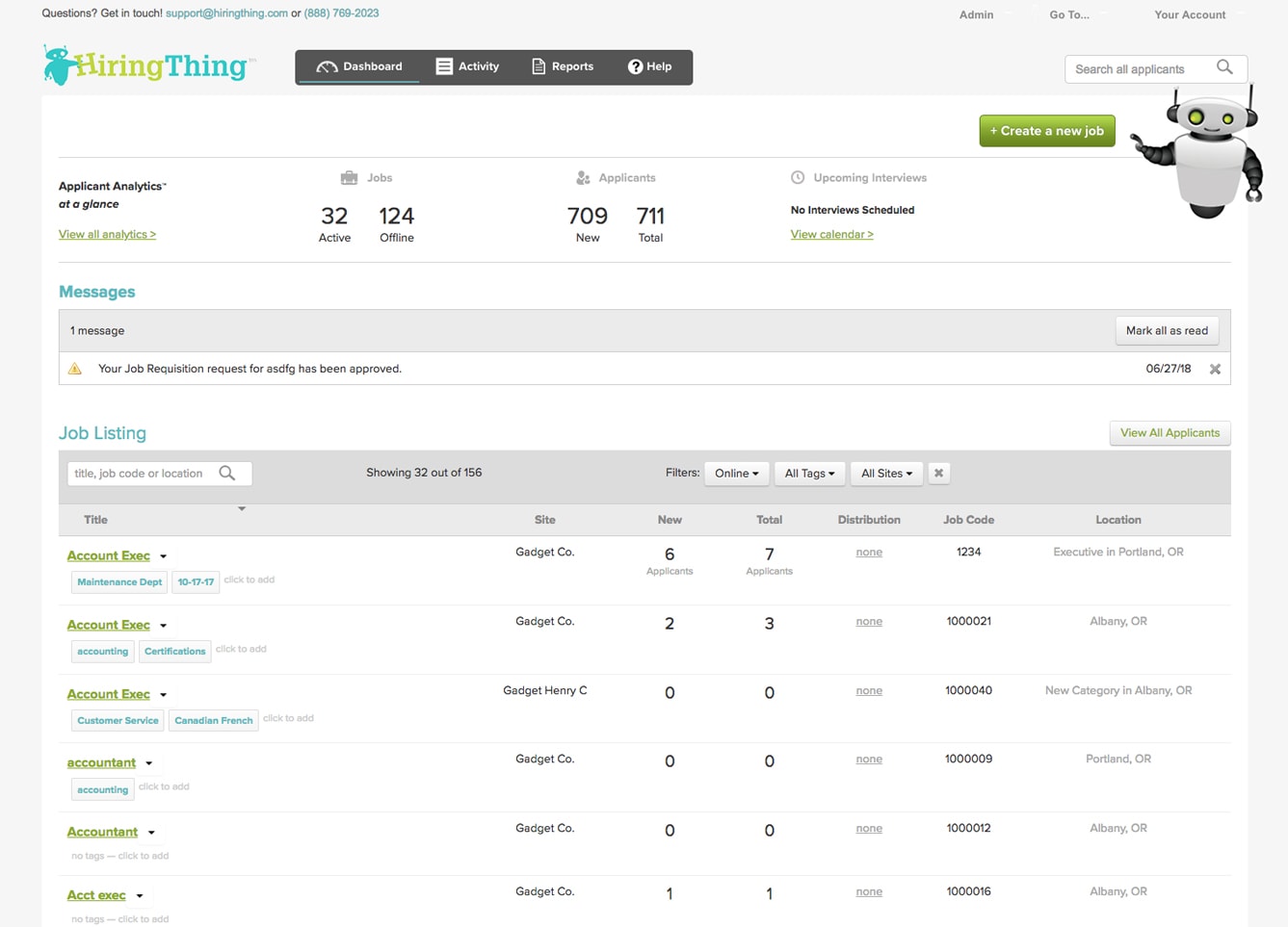 HiringThing interface