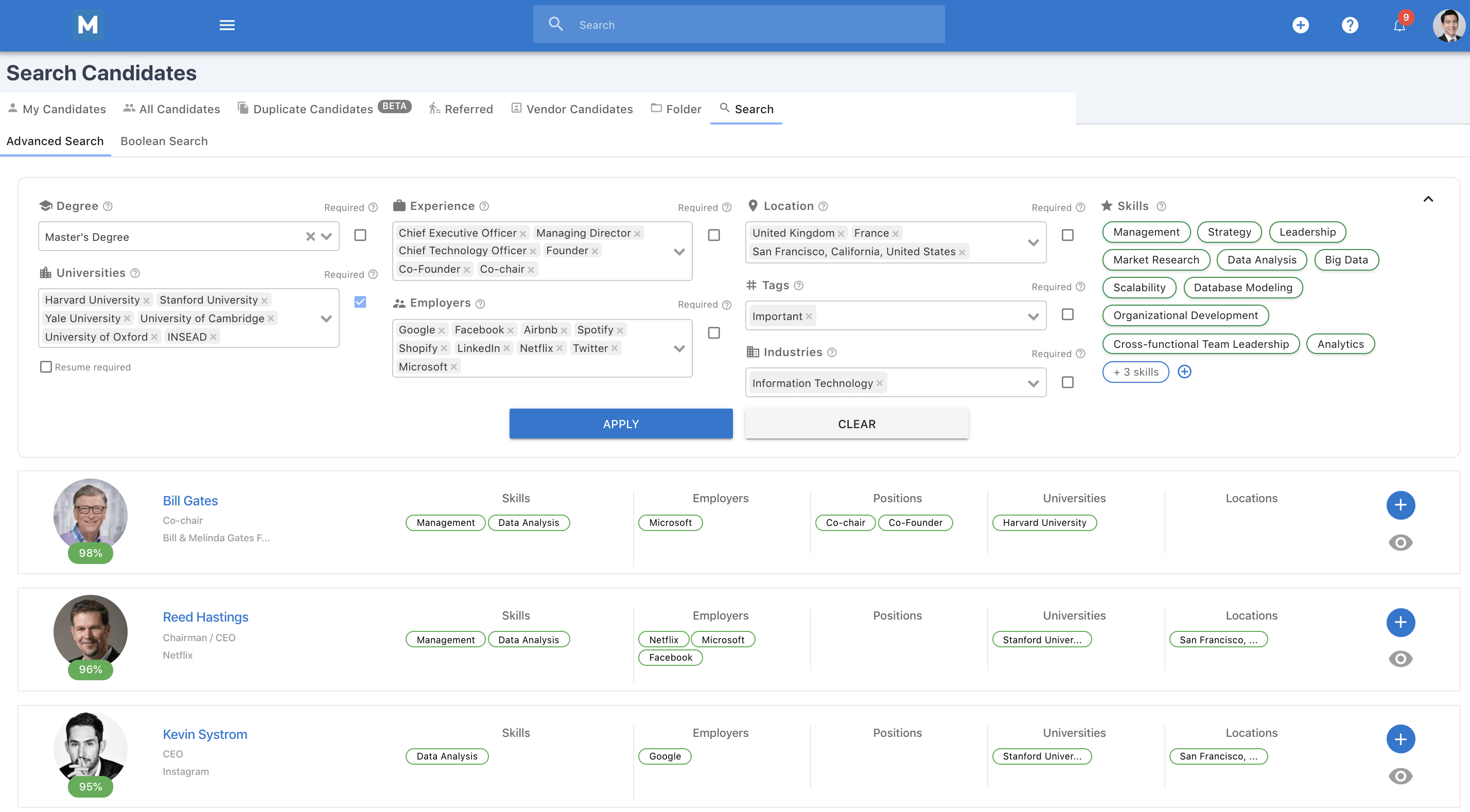 Manatal interface