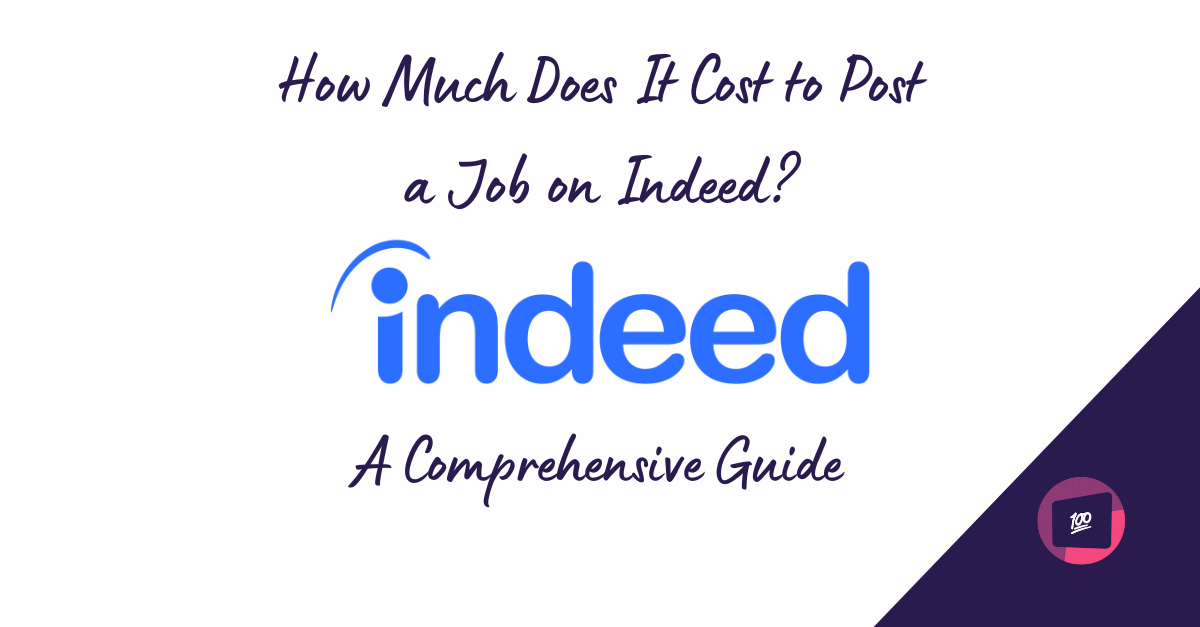 Text-based graphic with a white background and dark purple handwritten-style font reading: 'How Much Does It Cost to Post a Job on Indeed? A Comprehensive Guide.'