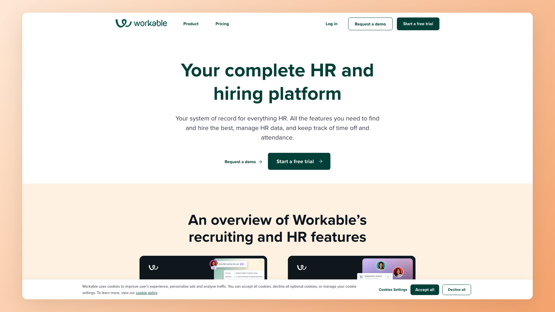 Workable recruitment analytics dashboard