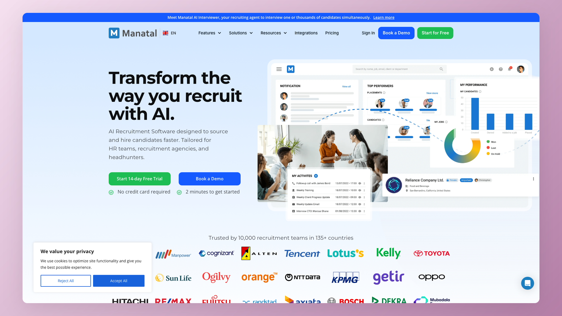 Manatal recruitment analytics