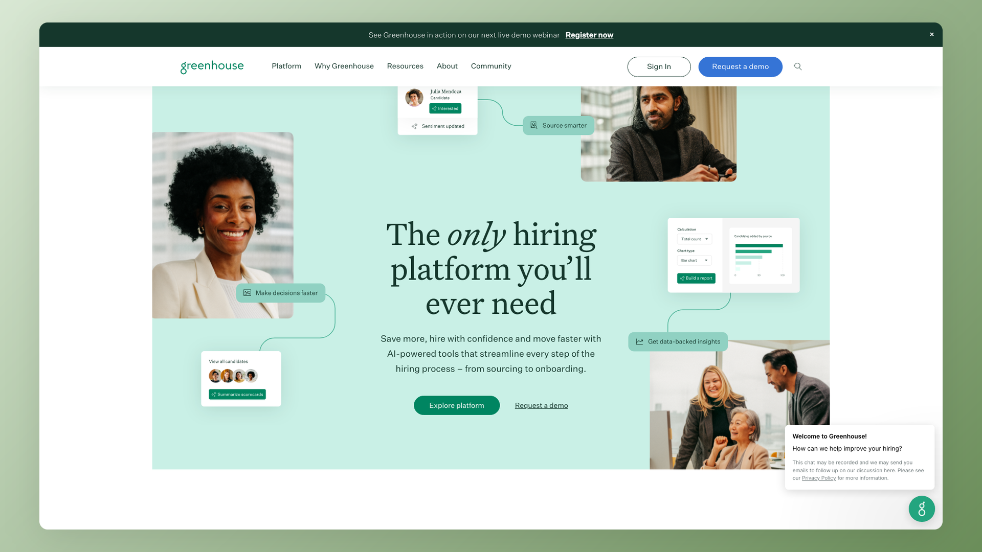 Greenhouse hiring platform reporting