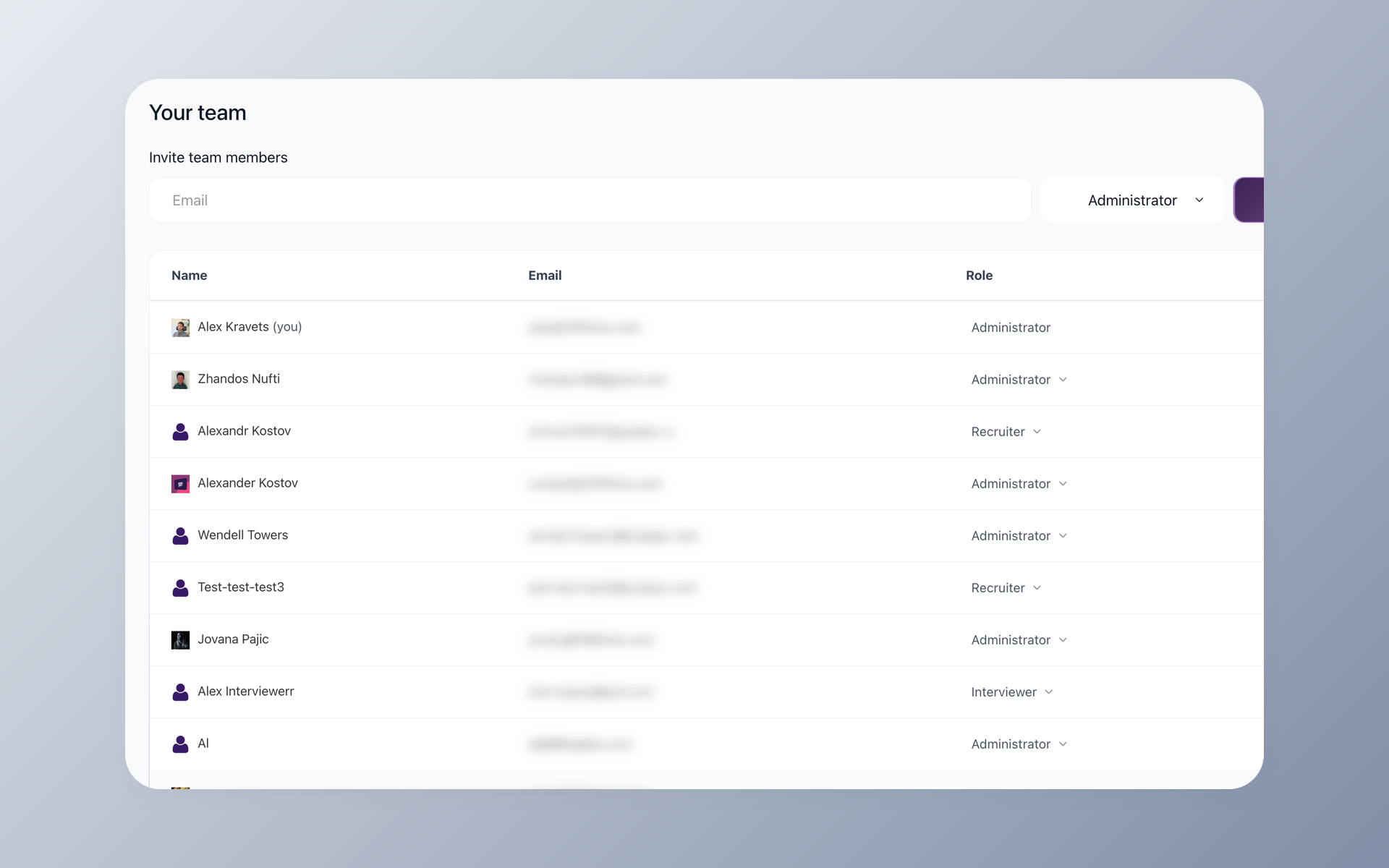 100Hires roles and per-job access settings for a healthcare hiring team