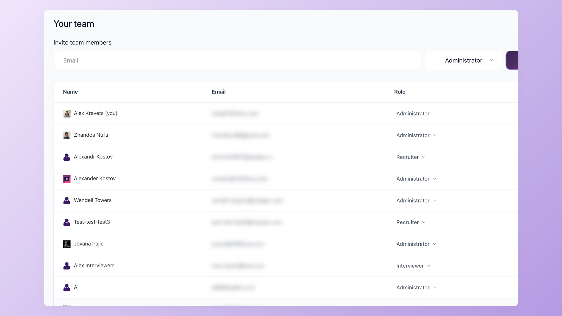 100Hires roles and permissions settings
