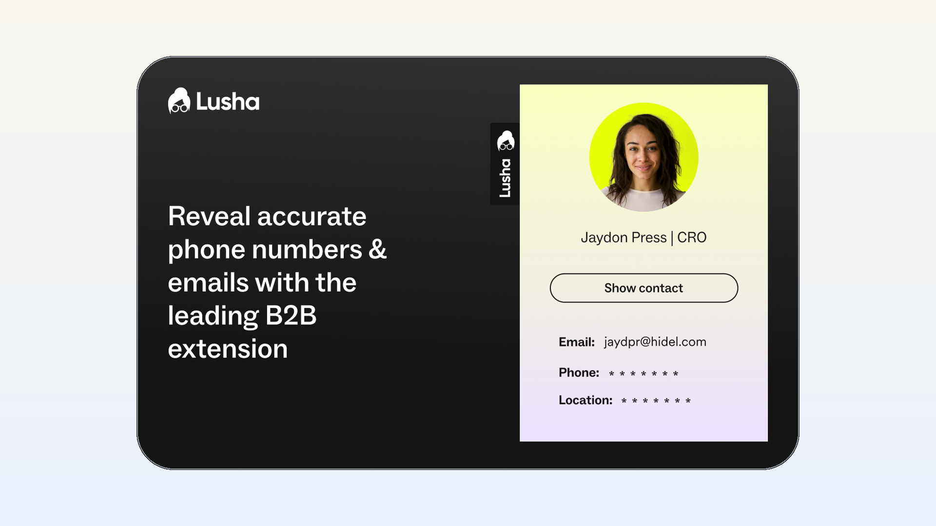 Chrome Web Store listing for the Lusha contact finder extension
