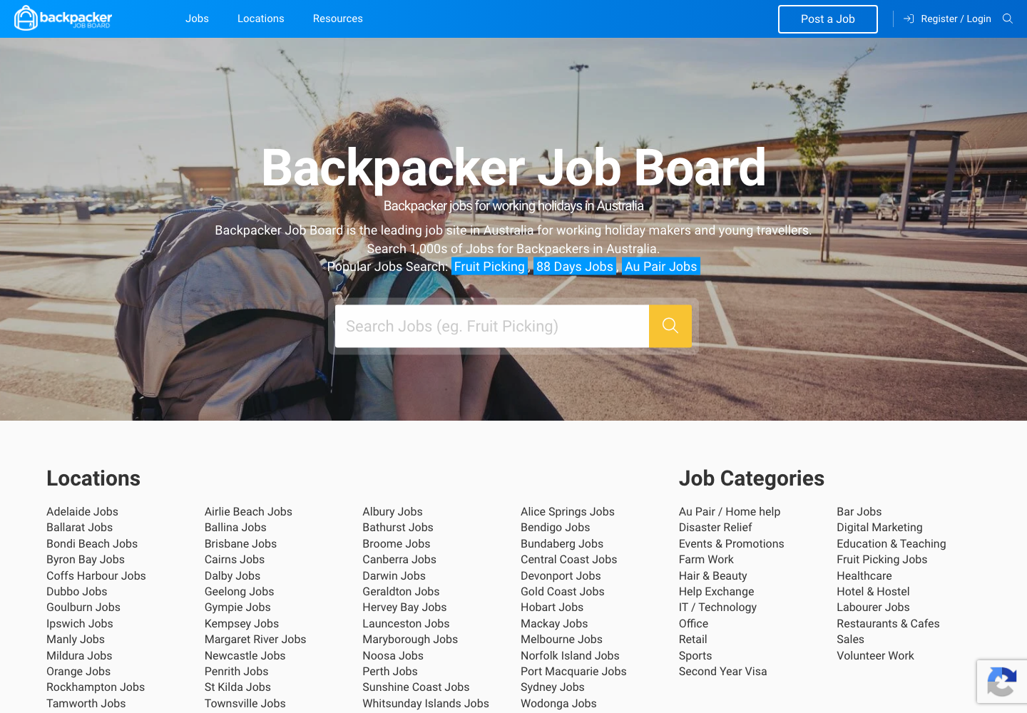 Backpacker Job Board Australia homepage