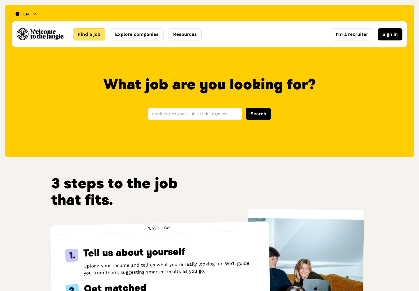 Welcome to the Jungle jobs page