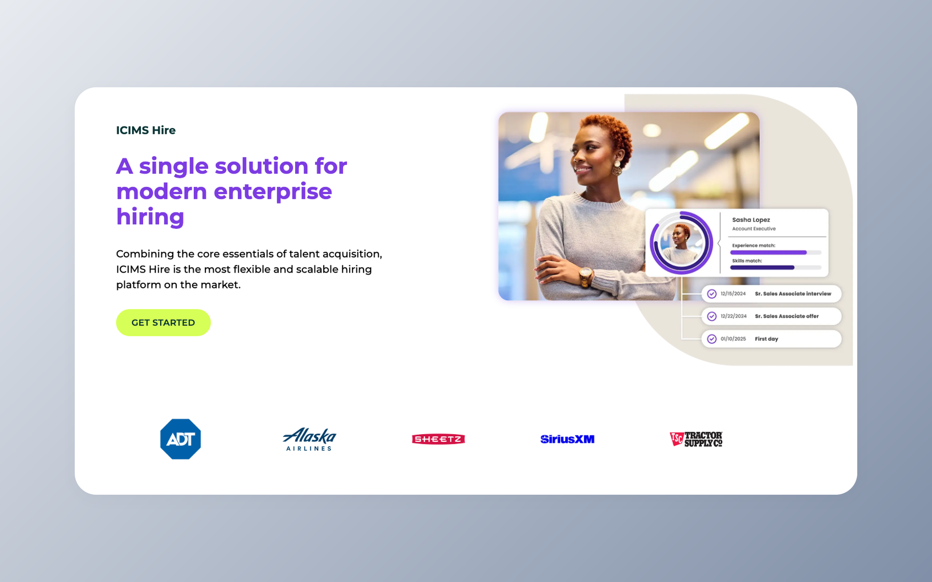 iCIMS recruiting workflow example without candidate personal data
