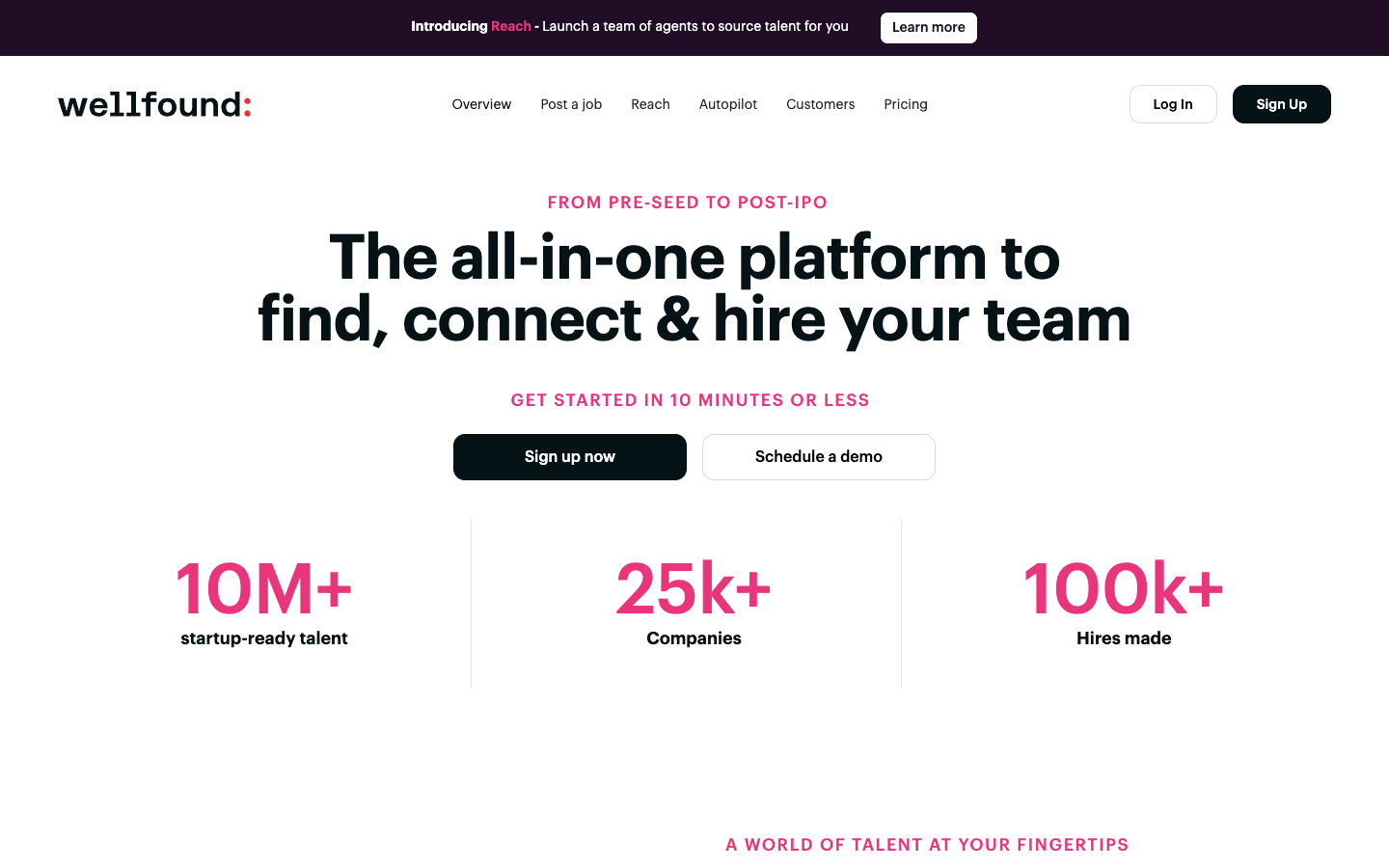 Wellfound recruit overview page for startup hiring and job posts