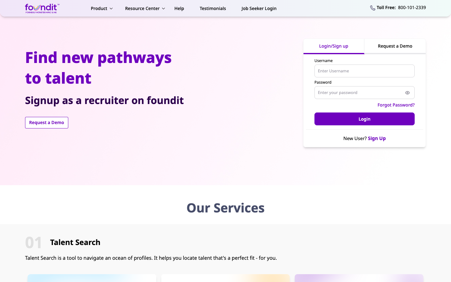 foundit Singapore recruiter page for resume search and job posting