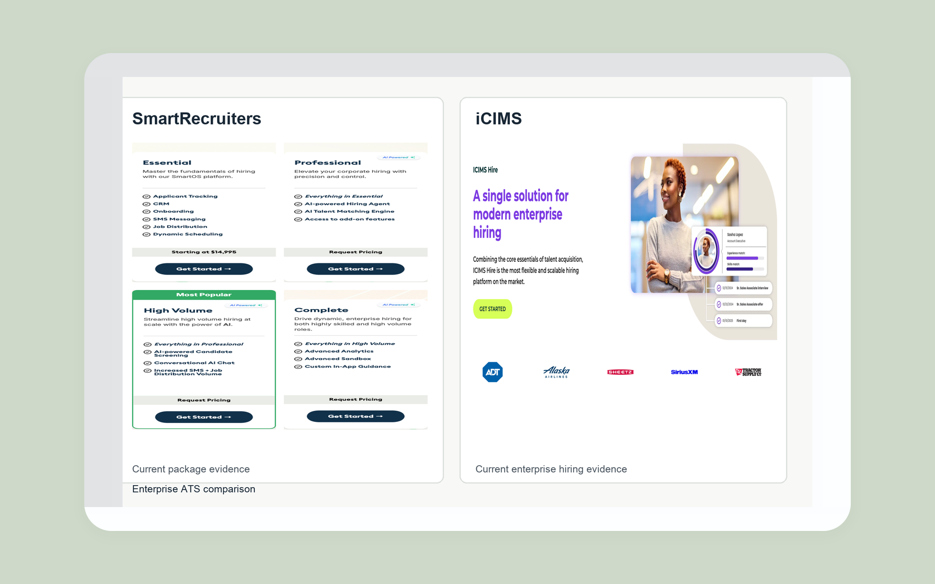 SmartRecruiters and iCIMS enterprise ATS comparison