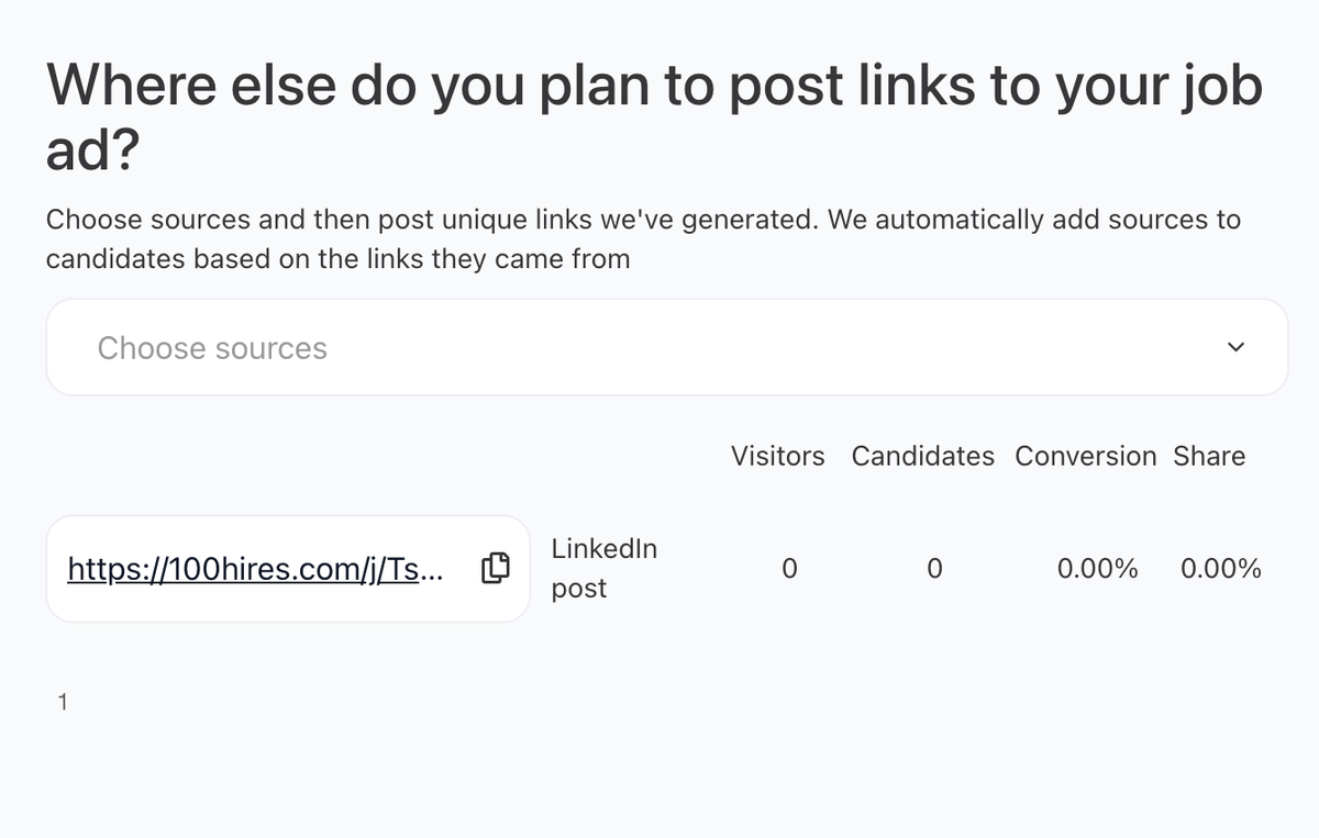 Trackable links and source reporting