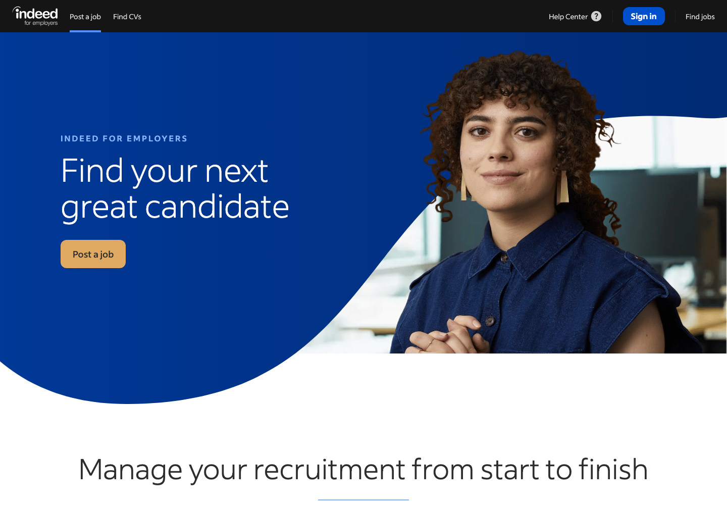 Indeed UAE employer posting page